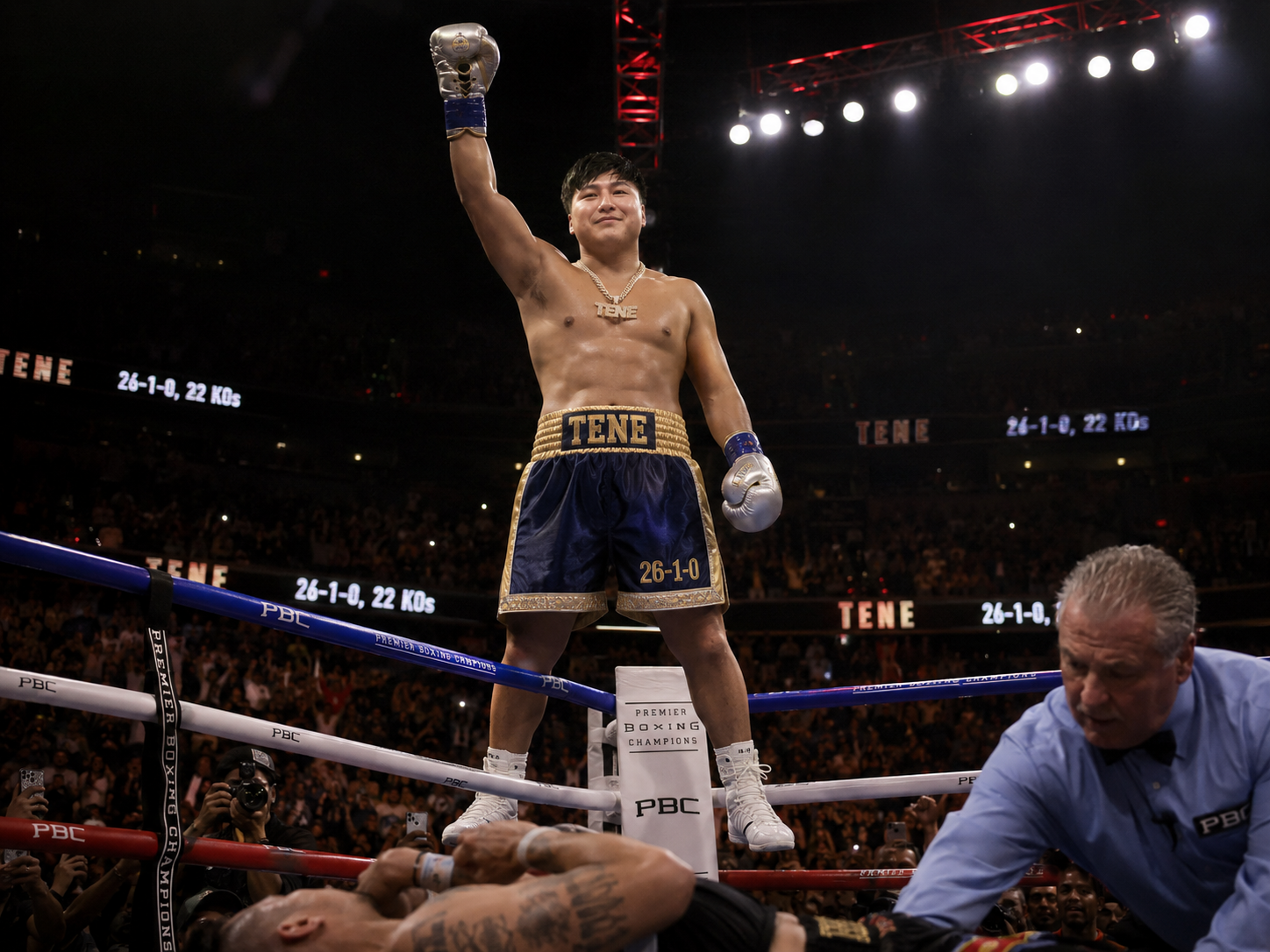 Champ Davis standing on the corner after a knockout
